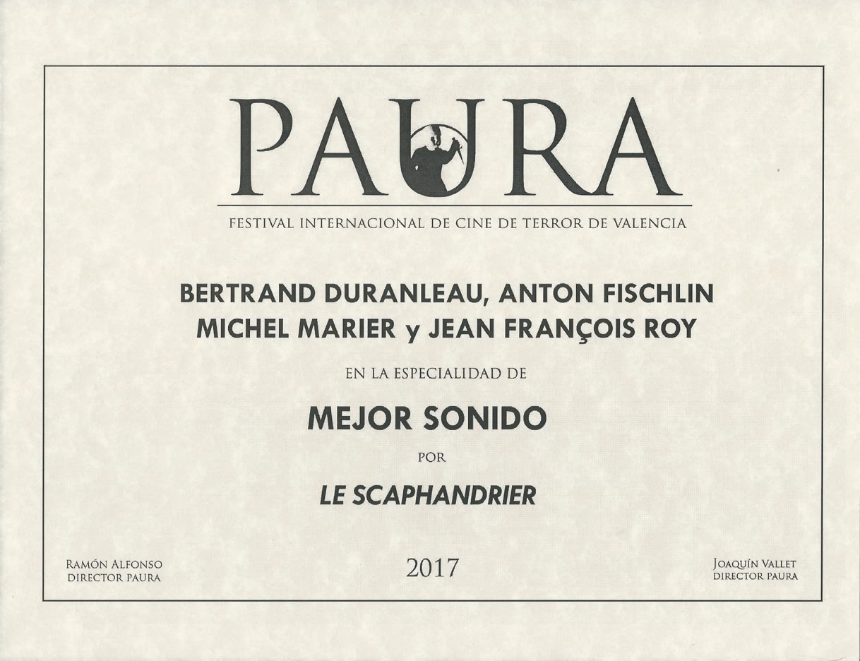 M2 Studio Post production sonore. Nominations et récompenses. Gémeaux, festival. Paura meilleur son. Le scaphandrier.
